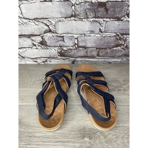 Vionic Amber Navy Blue Synthetic Adjustable Strappy Sandals Women Sz 7M US/37EU - Picture 5 of 16